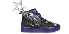 Skechers girls Twinkle Toes Light up Fairy Wing High Top Trainers With Wand 4350