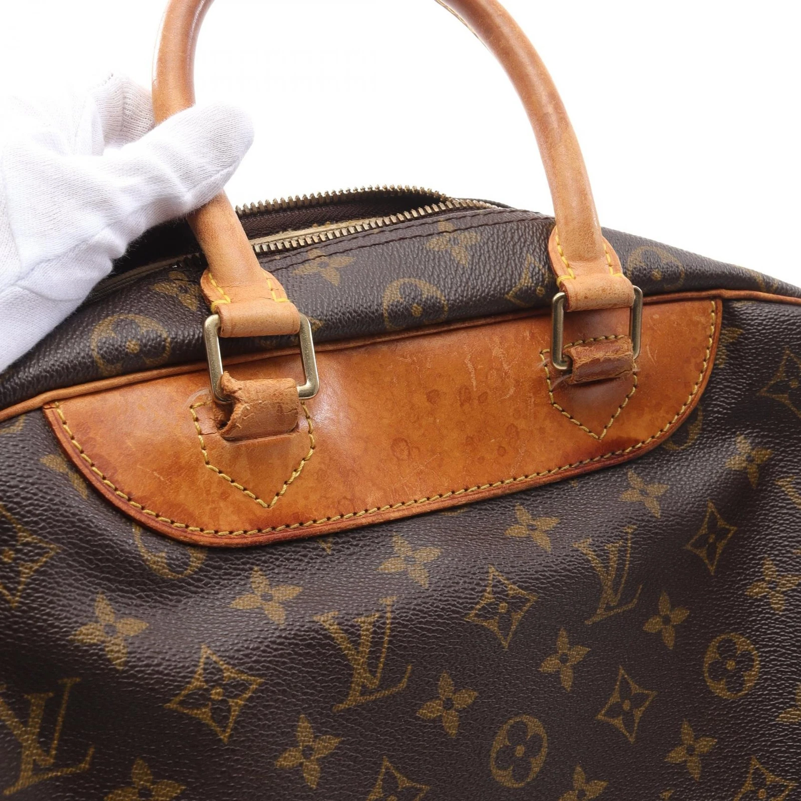LOUIS VUITTON（LV） Borsa a mano Louis Vuitton Deauville Bowling Vanity M47270 Monogram pelle marrone LV