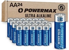 Powermax 24-Count AA Batteries, Long Lasting Alkaline Battery,10-Year Shelf Life