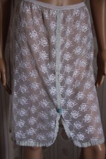 RARE  JUPON  nylon vintage brodé LOU SLIP unterkleid full slip REF1524