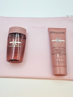Kérastase Chroma Absolu Shampoo 80ml, Cica Chroma Conditioner 75ml, Kulturbeutel