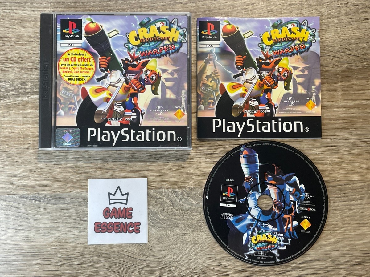 Jeu Psone Crash Bandicoot 3 Pal Fr état Correct Jeu Crash Bandicoot 3 Warped - Playstation 1 (PSONE) Version PAL Française, état Correct Jeu Playstation 1 Crash Bandicoot 3