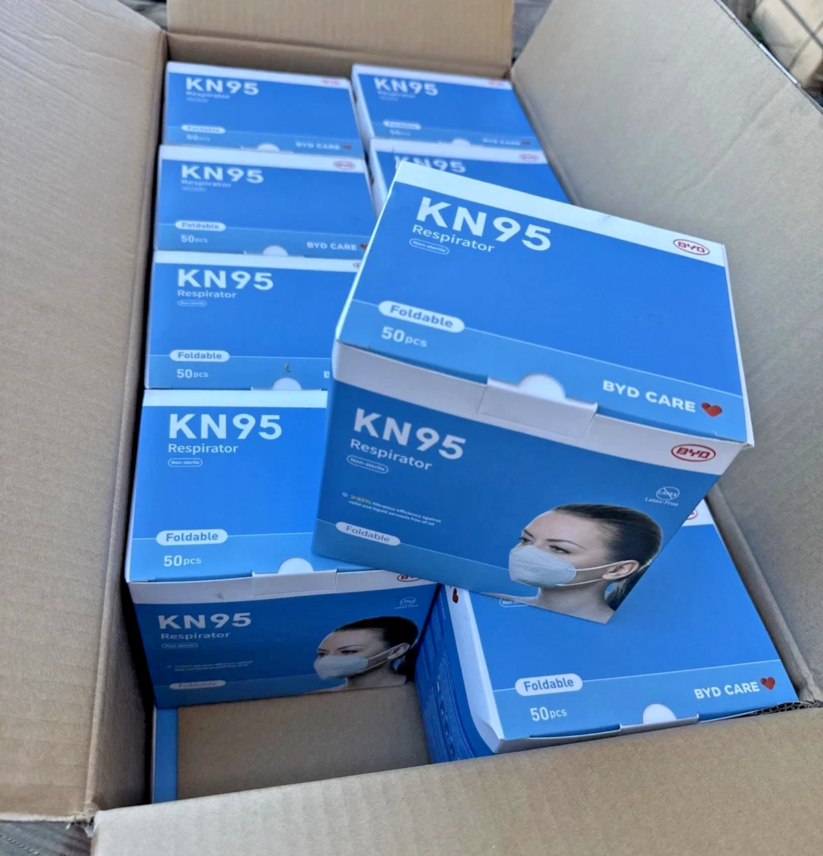 1000 Pack of KN95 Masks | BYD CARE Respirator KN95 Masks - EXP 6/23