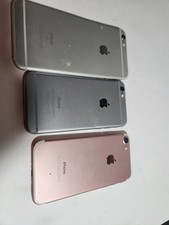 Apple Lot of 3 iPhone Smartphones Silver/Space Gray/Rose Gold