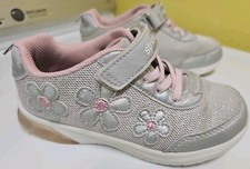 Munchkin by Stride Rite Sneakers Girls 12 M Gray Pink HookLoop LightUp Play Cond