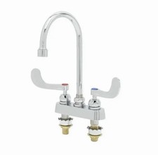 LOT OF 3 T S Brass B-1141-XSCR4V15 4" Deck Mount Faucet w/ 6" Swing Gooseneck