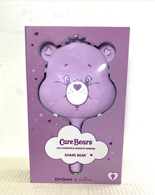 Care Bears Led Handheld Makeup Mirror Share Bear Purple White Vanity