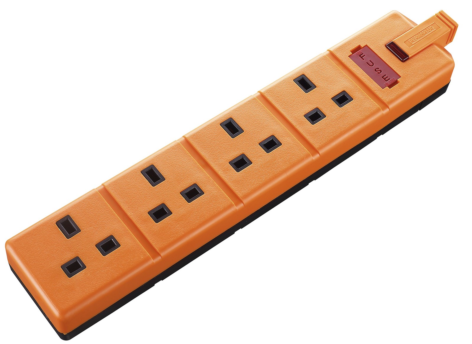 Permaplug by Masterplug ELS134O-01 Four Socket Trailing with Orange