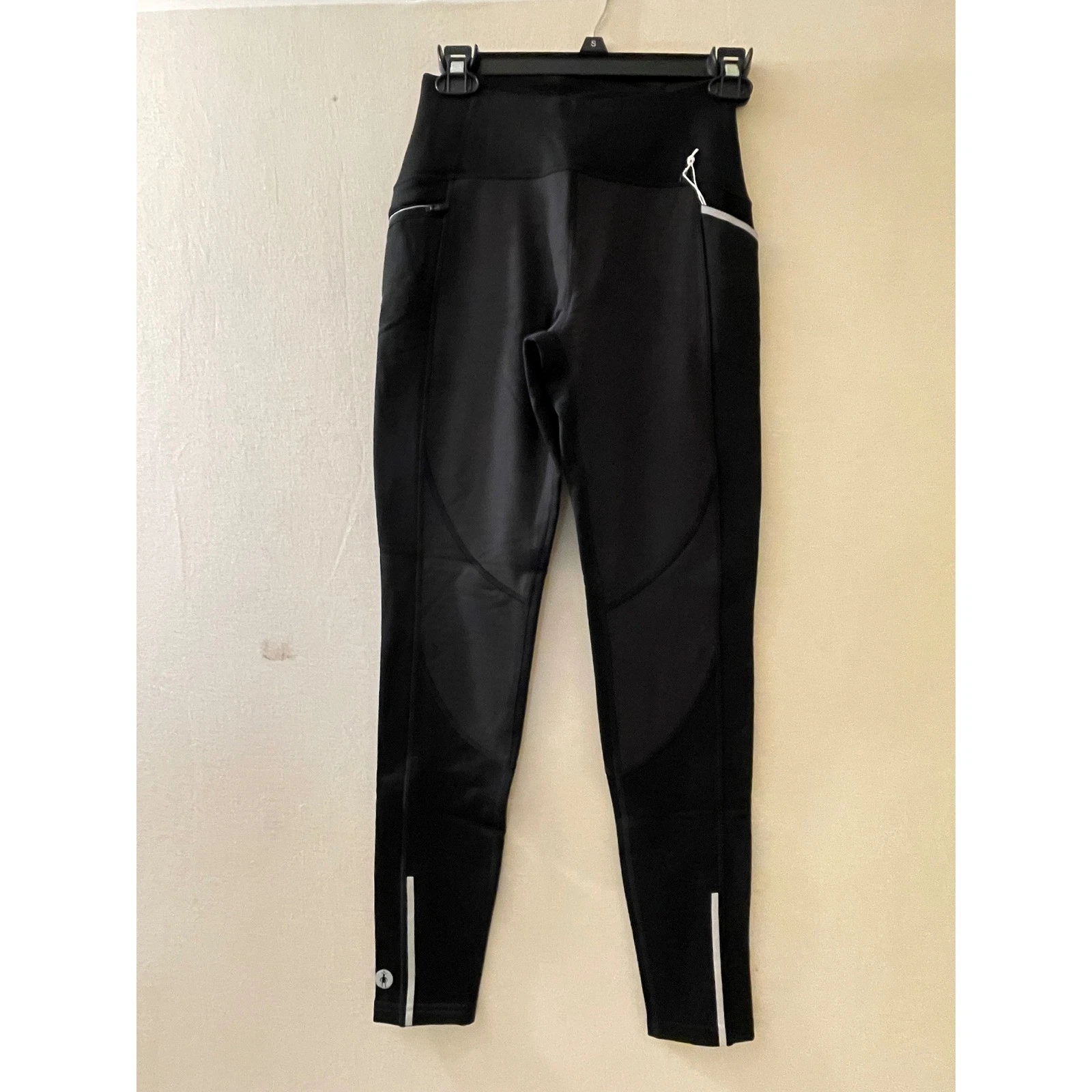Smartwool Womens XS Black Active Wind Tights Merino Wool Running Hike Baselayer