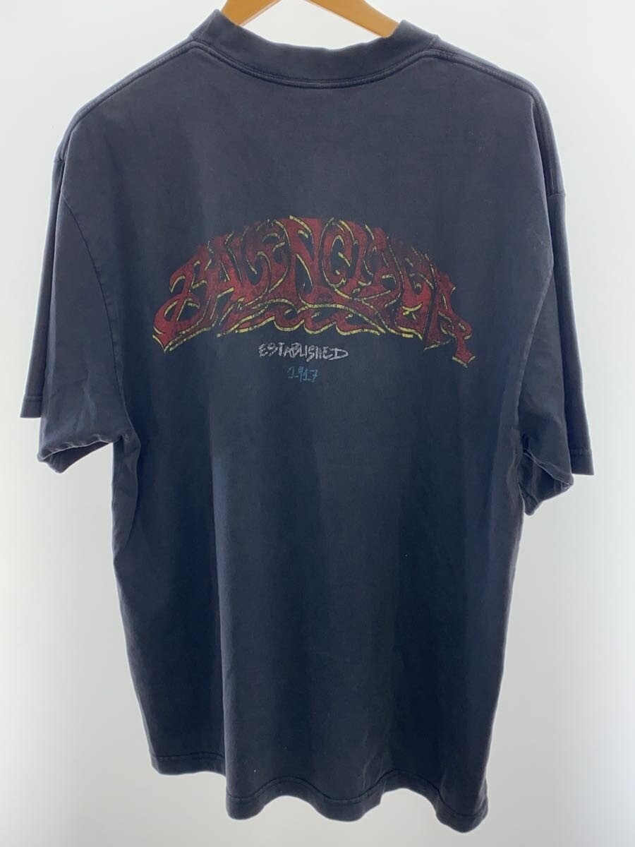 BALENCIAGA Vintage processed oversized T-shirt XS cotton gray thumbnail 2