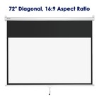 72" 16:9 Manual Pull Down Projector Screen Matte White Movie Video Home Theater