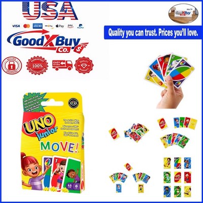 UNO Junior Move Kids Card Game with Action Rules for Family and Travel, Multi...