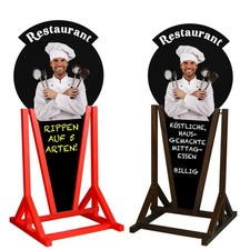 Werbeaufsteller Werbetrager Kundenstopper Holz Kreidetafel Restaurant 160x69 cm