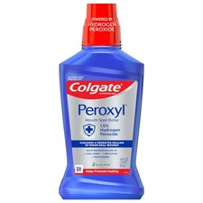 Colgate Peroxyl Antiseptic Mouthwash and Mouth 16.9 Ounce (Pack of 1), Blue 