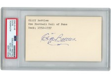 Cliff Battles Autographed Washington Redskins Index Card Slabbed PSA 54888