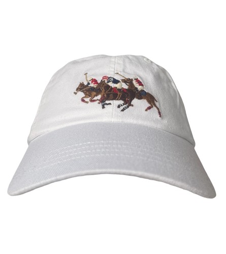Polo Ralph Lauren Polo Stadium Equestrian Horse Logo Strapback Hat White NWT OS