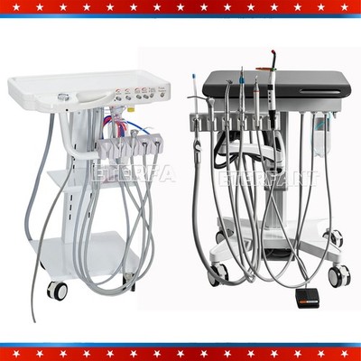 Portable Dental Mobile Delivery Unit System 4 Holes Suction Cart with Socket