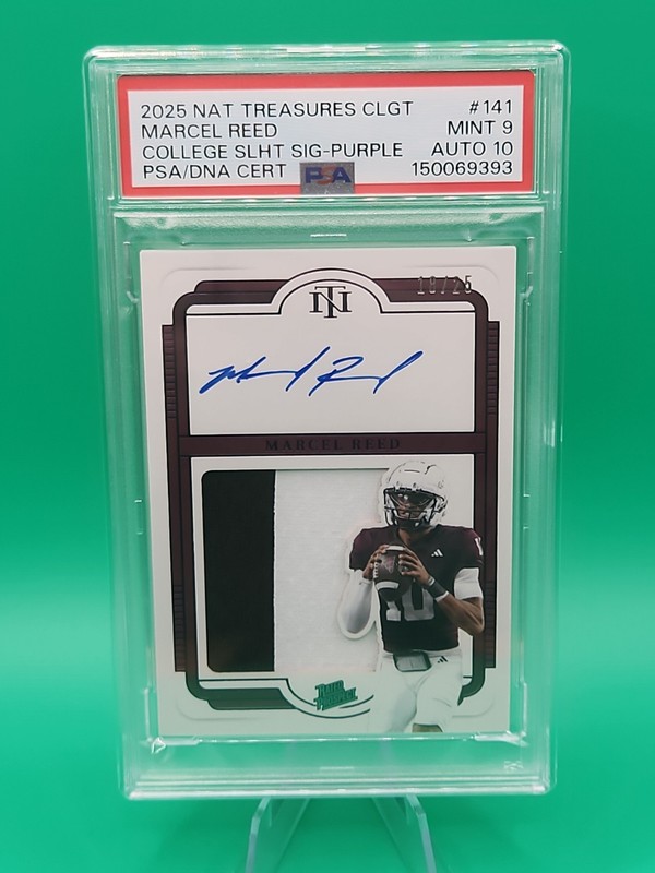2025 National Treasures Collegiate Marcel Reed RPA 18/25 Texas A&M PSA 9 AUTO 10