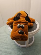 Vintage 1985 Pound Puppies Puppy Tonka 18  Brown Black Spots Clean W/ OG Collar