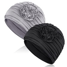 2 Pcs Chemo Headwear for Women Soft Hats Cancer Patients Elastic Cap
