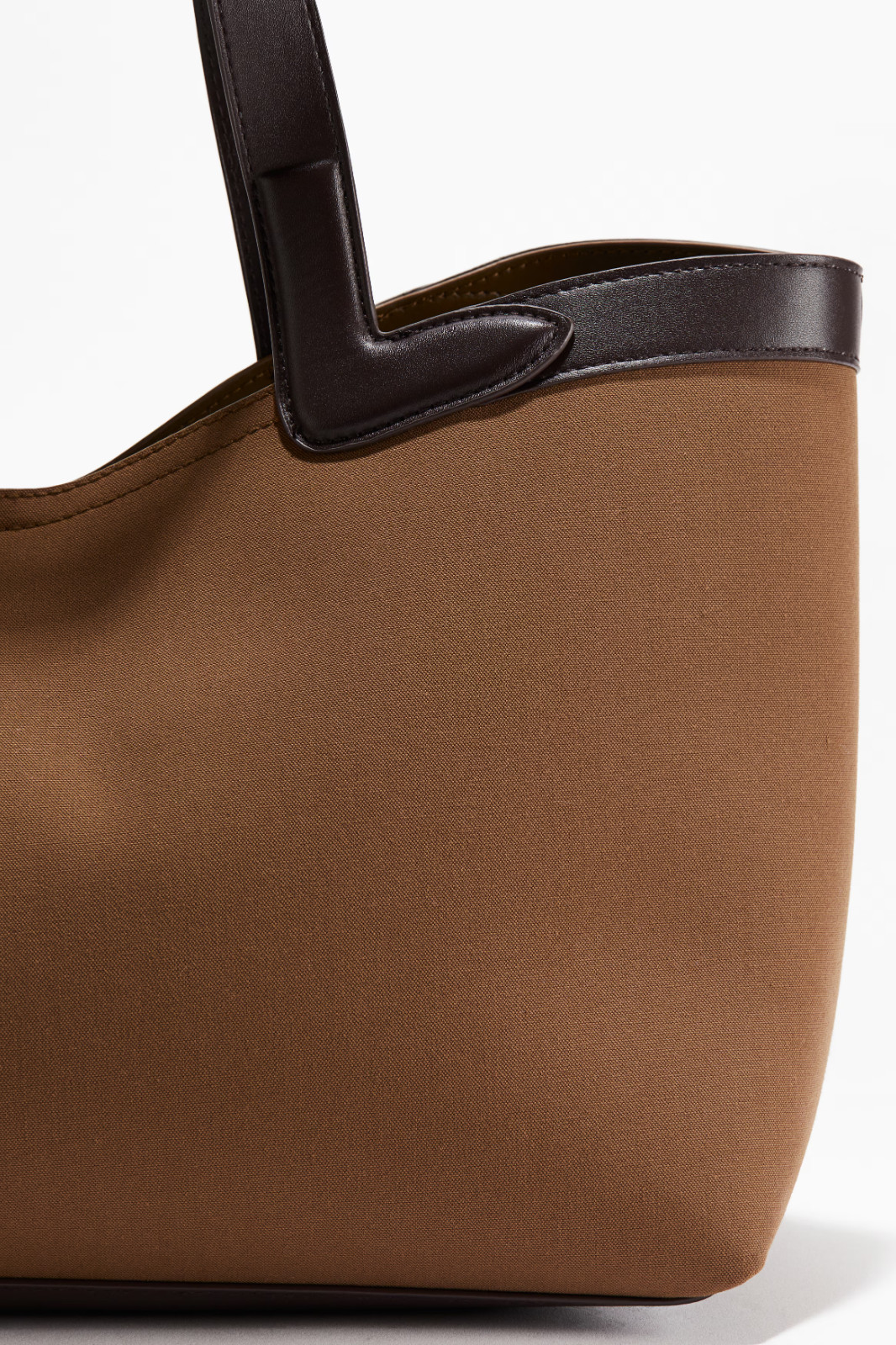 H&M Tote Bag Light Brown Women's Double Handles Magnetic Button Closure thumbnail 4