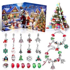 Advent Calendar Jewelry Blind Box Christmas Countdown 24 Days DIY Charm Bracelet
