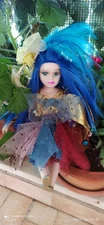 FATA Blue Blue Hair Porcelain Doll 30cm Like New Gift Idea