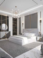 Doppelbett Luxus Betten Polster Schlafzimmer MöBel Neu Beleuchtetes Bett Design