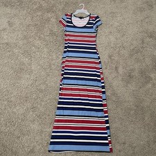 Derek Heart Maxi Dress Womens Medium Multicolor Striped Boho Summer Casual