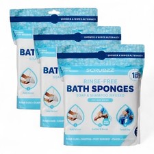 Scrubzz Disposable Bed Bath Wipes 75 Pack for Elderly Travel Camping Single Use