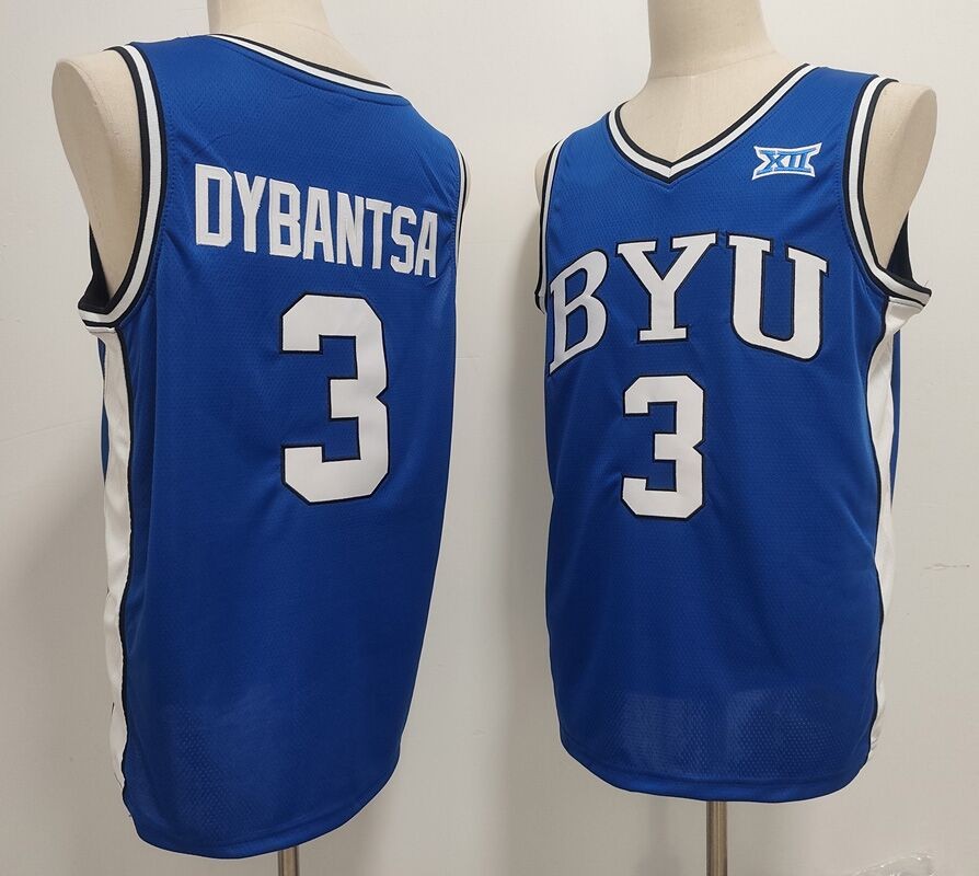 Custom dybansta #3 basketball jersey blue stitched s-6xl size