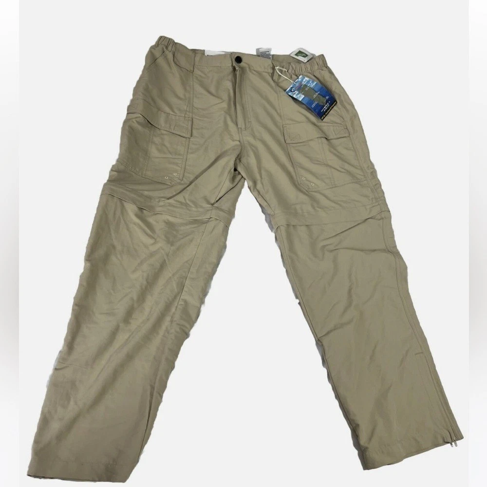 World Wide Sportsman Hybrid II Convertible Pants Mens XL/30 Tan UPF 50+ Fishing