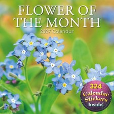 2027 Square Wall Calendar-Flower of the Month, 12 x 12 In, 16-Month