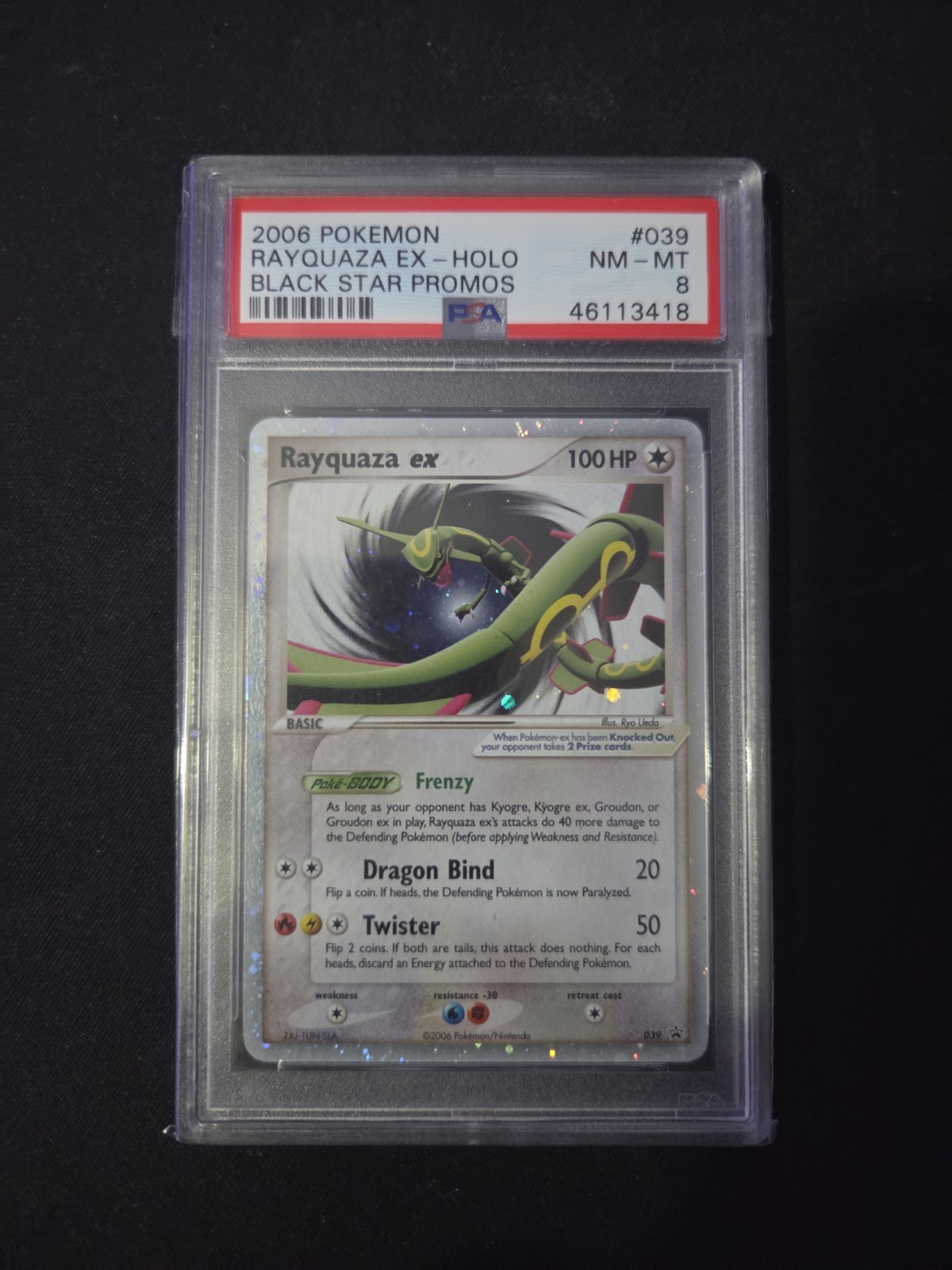 2006 POKEMON BLACK STAR PROMOS #039 RAYQUAZA EX-HOLO PSA 8