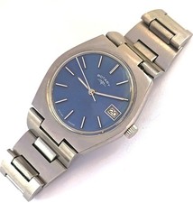 17 JEWELS SWISS MADE ROTARY WIND UP HERREN VINTAGE UHR ZUSTAND KURZES BAND.