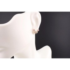 Women's 14k Gold Pink Mickey Mouse Silhouette CZ Mini Stud Earrings Screw Post 