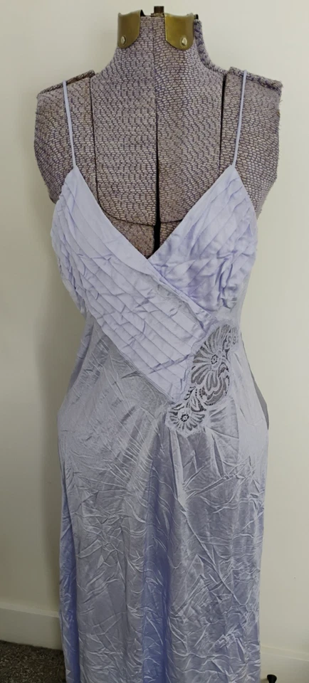 Camisón camisón vintage Lily of France para mujer encaje satinado maxi años 80 S sexy Foto 2 de 4
