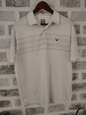 Callaway Opti-Dri Men s Golf Polo Shirt Size Large Amparo White Preppy Tiger 