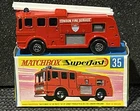 1969 Matchbox Lesney Superfast #35 Merryweather Fire Engine Mint in Box