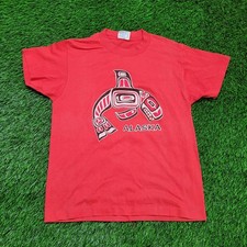 Vintage 80s Alaska Killer Whale Orca T-Shirt Mens Small USA Made Haida Art