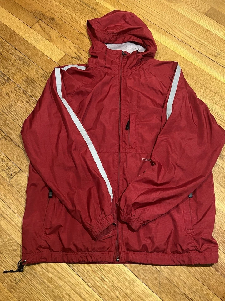 Stussy Vintage 90s Windbreaker RED Light Jacket Size Large Men - Read Desc - Image 2 of 4