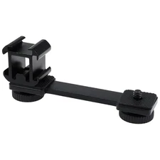 Triple Cold Shoe Mount Adapter Extension Bar with 1/4" Screws Aluminum Alloy