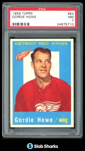 1959 TOPPS #63 GORDIE HOWE PSA 7