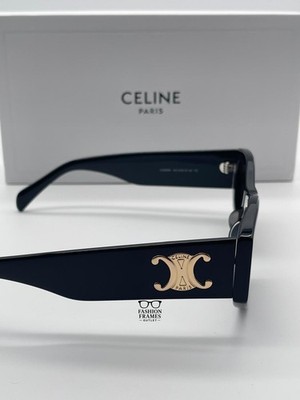 Celine CL40308U Triomphe Cat Eye Sunglasses Shiny Black 01A