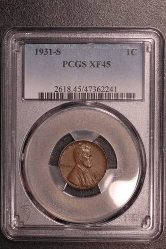1931 S LINCOLN CENT| PCGS XF 45 | FRESH FROM A BOSTON COLLECTION | LOT J-21