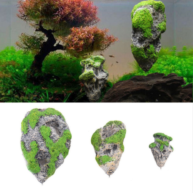 Floating Rocks Suspended Stone Aquarium Fish Tank Underwater Decor Landscaping