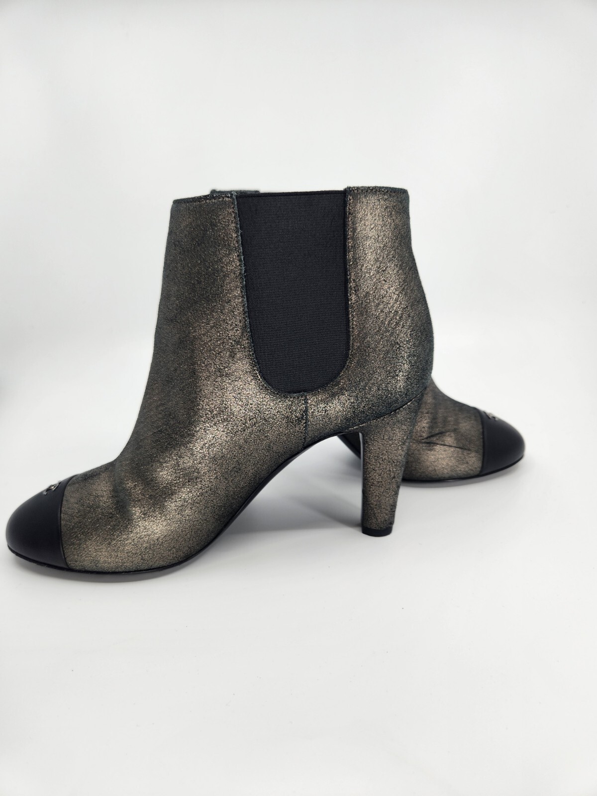 Chanel Interlocking CC Cap Toe Metallic Leather B… - image 10