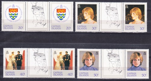 W CAYMAN ISLANDS 0486-489 GP LADY DIANA 21ST BITHAY GUTTER PAIRS