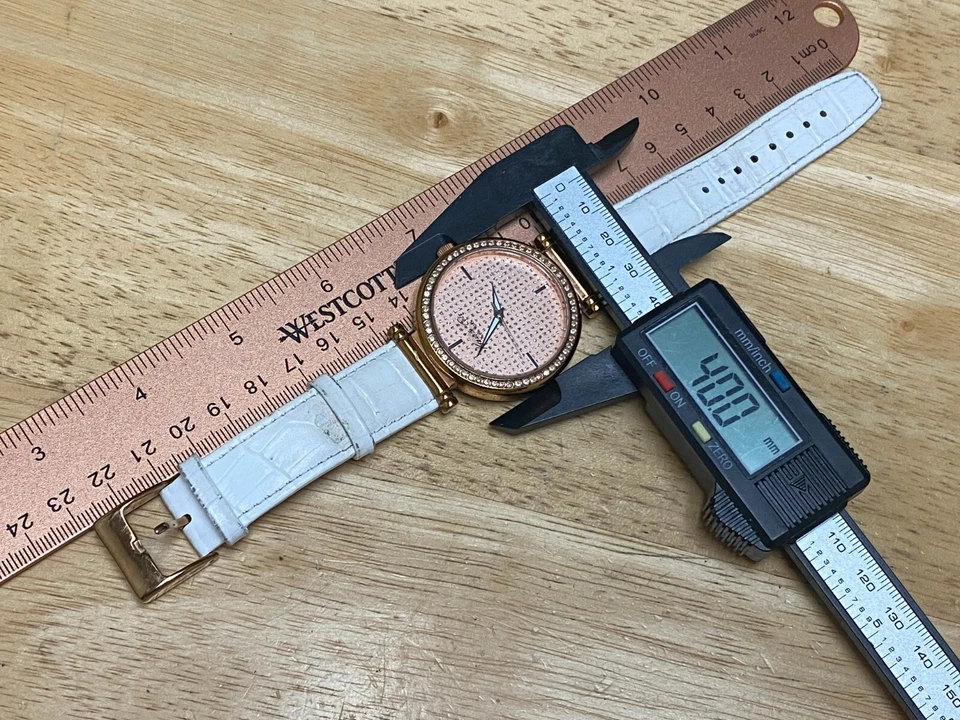 Kenneth Cole KCW2005 Hombre Dama 30m Oro Rosa Cuero Analógico Reloj Cuarzo ~ Nuevo Batt Foto 4 de 4