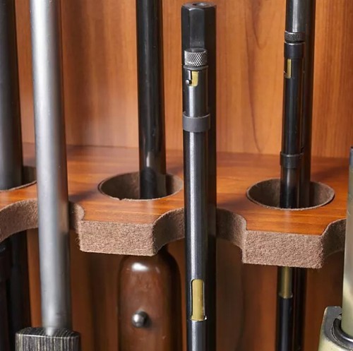 Safe Rifle Storage Cabinet Shotgun 8 Gun Locked Organizer Wood Display Home - Picture 3 of 5